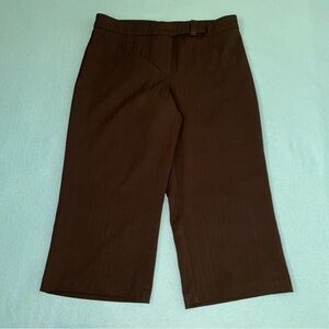 METRO GIRL black pinstripe mid rise capris wide leg textured New size 12 P